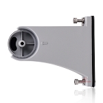 LED Parking Lot Light Arm Mount - side view, white, powder-coated mounting bracket designed for led fixtures, curved arm